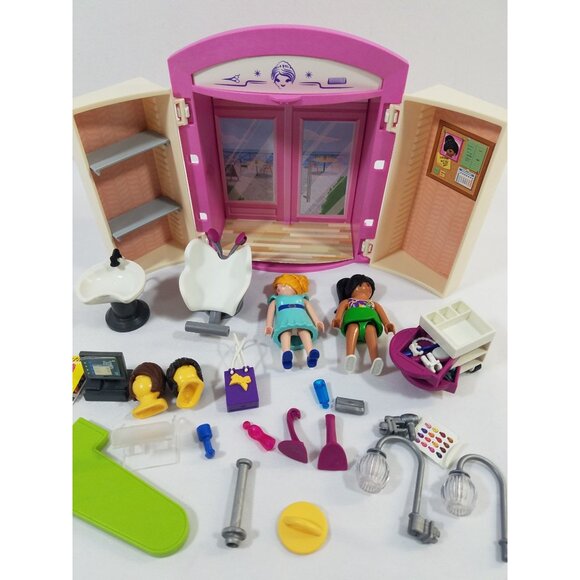 Playmobil City Life Beauty Salon Take Along 70109 Building Set Retired Complete - Picture 2 of 16